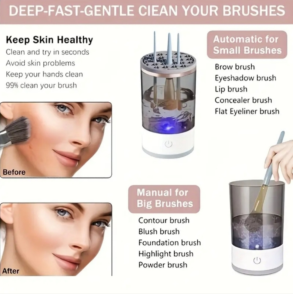 Electric Makeup Brush Cleaner Machine & Makeup Brush Bundle (New) - Picture 3 of 7